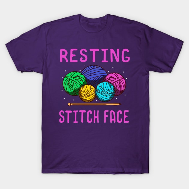 Resting Stitch Face Crochet Crocheting T-Shirt by E